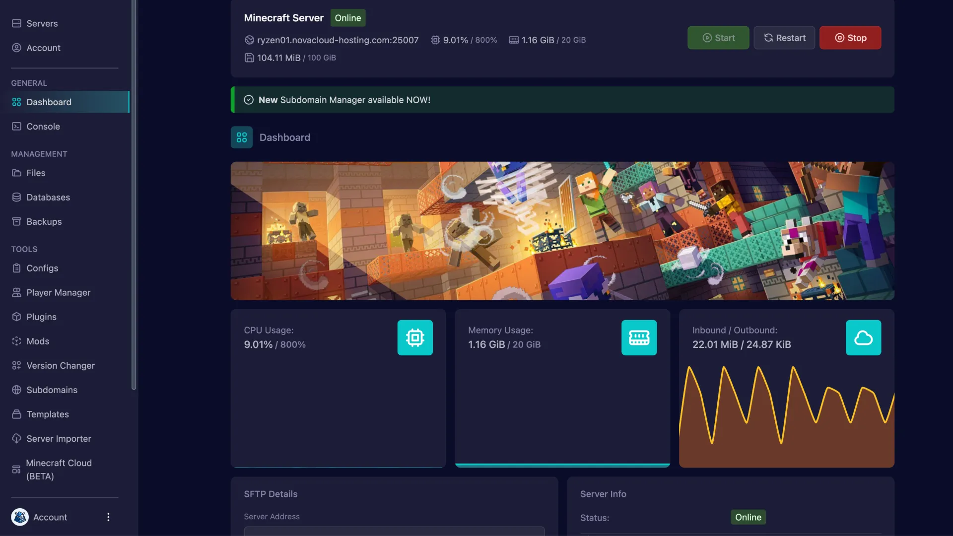 Minecraft Server Hosting — Sofort startklar | NovaCloud-Hosting